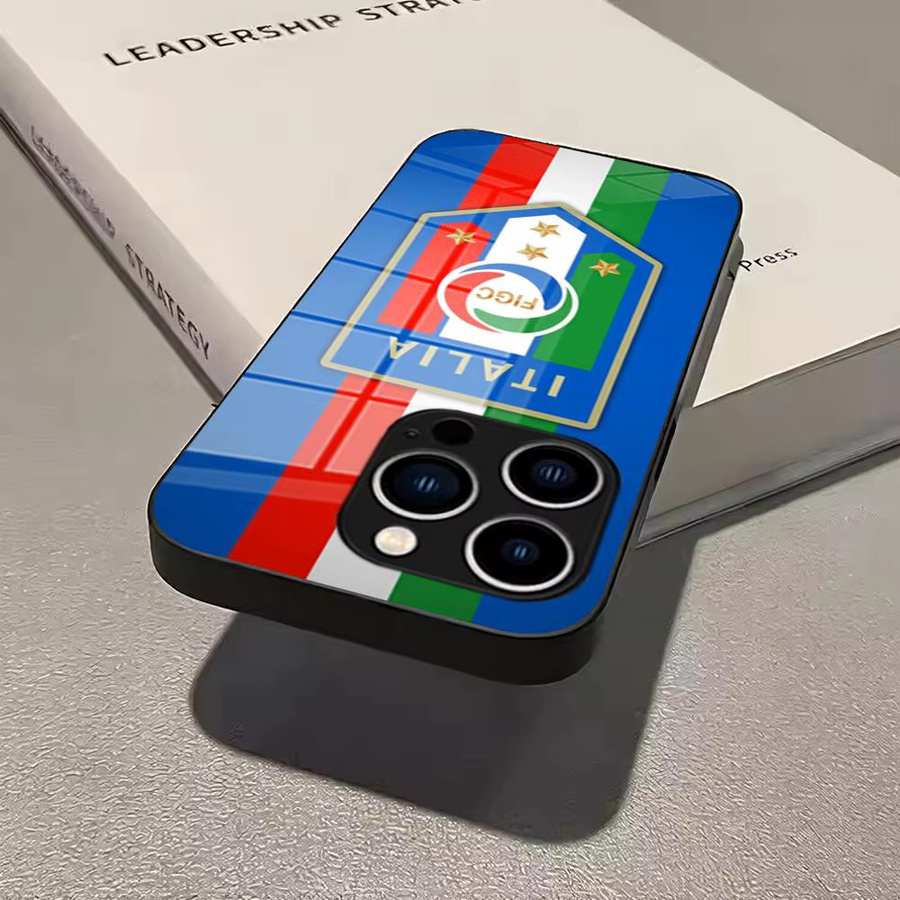 Handyhülle mit Italien-Flagge aus gehärtetem Glas für iPhone und Samsung Galaxy Modelle, Multicolor und Schwarz - Bild 3