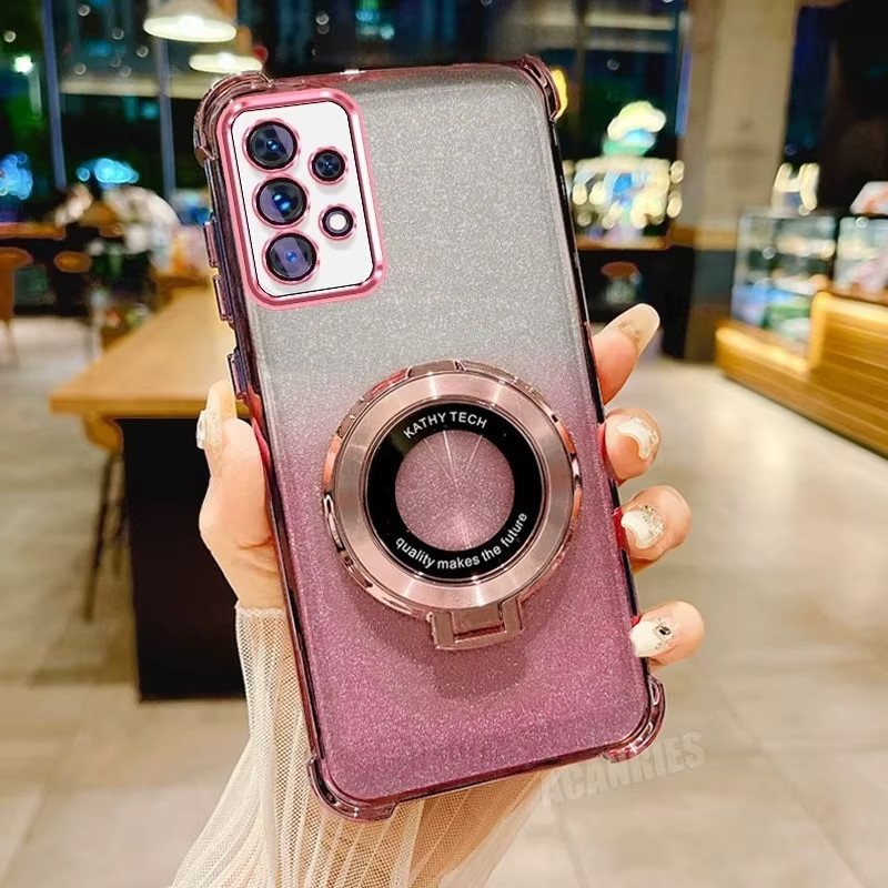 Stoßfeste Silikon-Schutzhülle mit Luxus-Beschichtung für Samsung Galaxy A57 A56 A55 Serie in Purple oder Pink - Bild 1