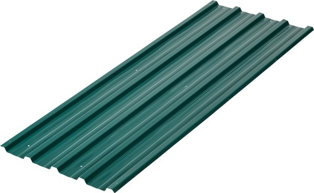 Outsunny Trapezblech Set aus verzinktem Stahl in Grün, 12 Stück Dachplatten für Carport oder Gerätehaus, B/H/L: 45 x 0,25 x 129 cm - Bild 1