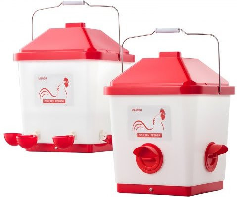 VEVOR Automatisches Hühnerfutter- und Tränkeset, 19 l, Regendichtes Hängesystem für Geflügel mit Wasserbecher, Schwerkraftprinzip zur Vermeidung von Verschwendung und Schutz vor Kleintieren, geeignet für Hühner, Enten und Truthähne - Bild 1