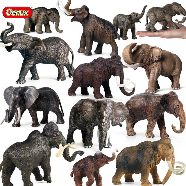 Oenux Afrikanische Wilde Tiere Elefanten Mammut, Actionfiguren, Grau, Kunststoff - Bild 1