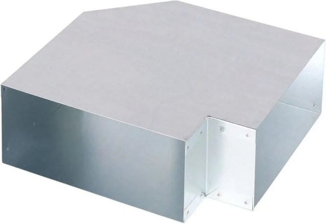 Subtiel Flachkanal Bogen 90 Grad aus verzinktem Stahl, Farbe: Silber, Breite: 200 mm, Höhe: 90 mm - Bild 1