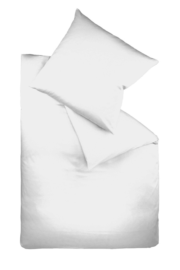 Fleuresse Mako-Satin Bettwäsche aus Baumwolle mit Reißverschluss, Weiß oder Grau, B/H: 155 x 220 cm - Bild 1