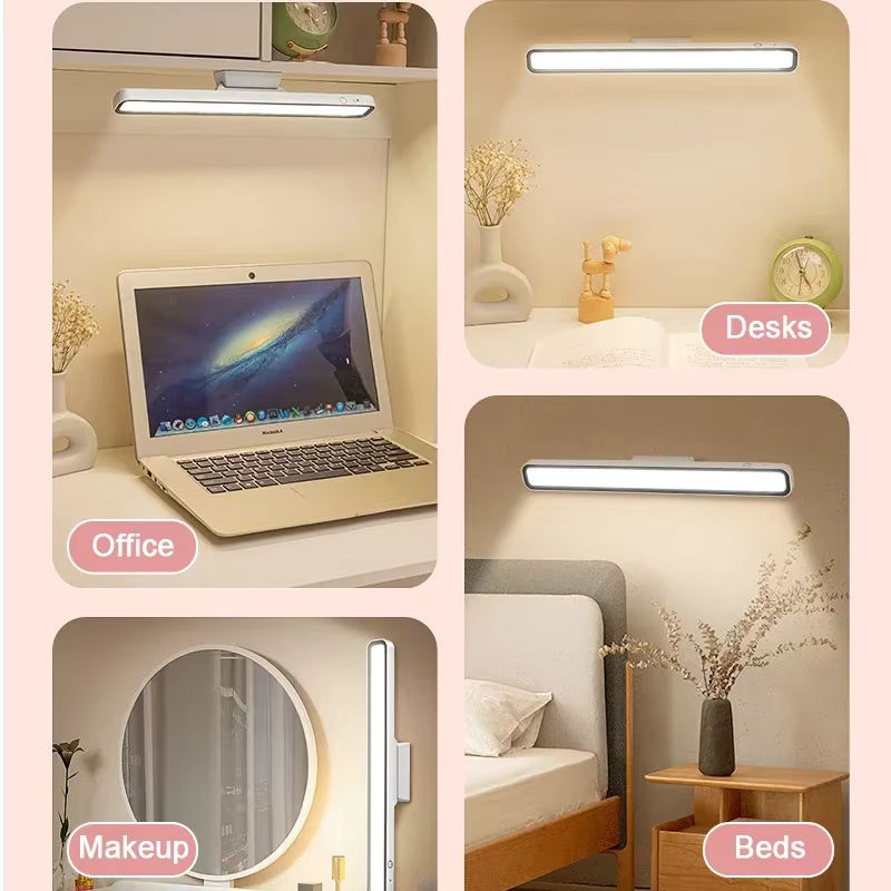 Wiederaufladbare LED Schreibtischlampe in Weiß mit Magnetbefestigung, stufenlos dimmbar per Touch und USB-Anschluss, ideal als Schrank- oder Nachtlicht - Bild 4