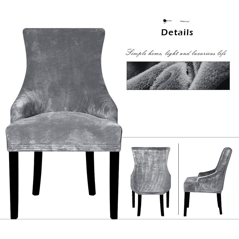 YZFZP Sesselbezug aus echtem Samtstoff mit elastischem Band, waschbarer Flügelback-Chair-Bezug für Armchairs, verschiedene Farben wie Champagnergrau, Dunkler Kaffee, Rotwein und Grau - Bild 4