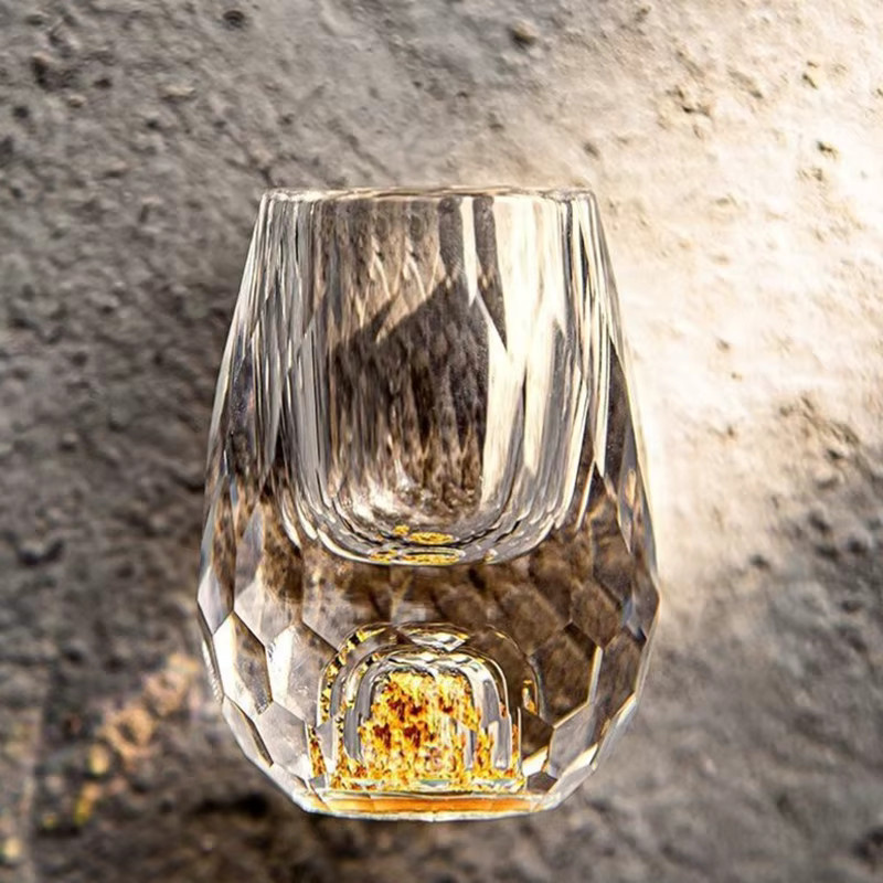 JETTING Luxus Kristall Shot Glass mit Doppelboden und Goldfolie, Transparent, 10 ml - Bild 5