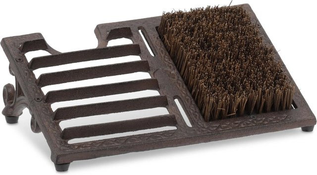 Relaxdays Schuhabstreifer aus Gusseisen in Braun mit Bürste und Schuhauszieher, B/T/H: 33,5 x 12,0 x 22,5 cm - Bild 1