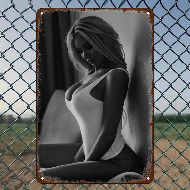 HELLOYOUNG Vintage Pin Up Girl Metall Blechschild Multicolor Retro Wandkunst Poster - Bild 1