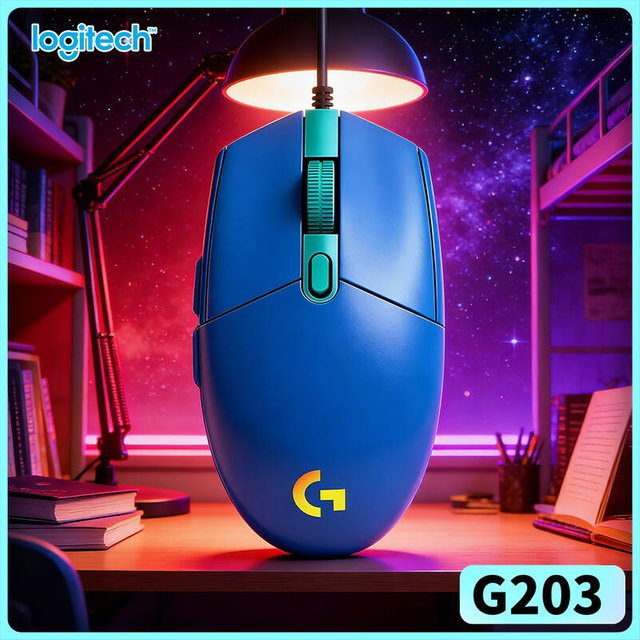 Logitech G203 LIGHTSYNC Gaming-Maus mit RGB-Beleuchtung in Blau - Bild 1