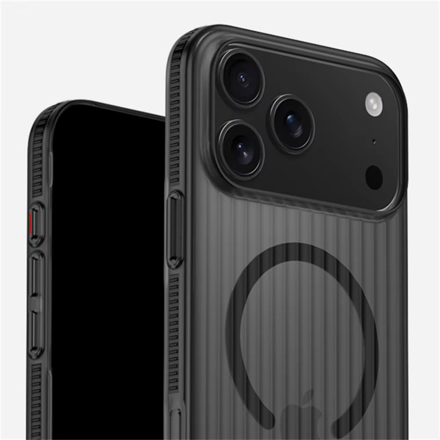 MagSafe Wireless Charging Case mit Gepäckmuster für Apple iPhone 12 bis 17 Pro Max, matte Stoßstange in Schwarz - Bild 5