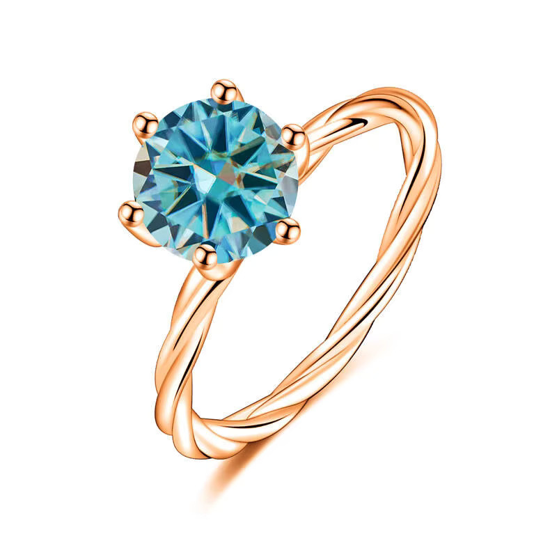 Ring Moissanit, 925 Silber, Roségold, Damen - Bild 1