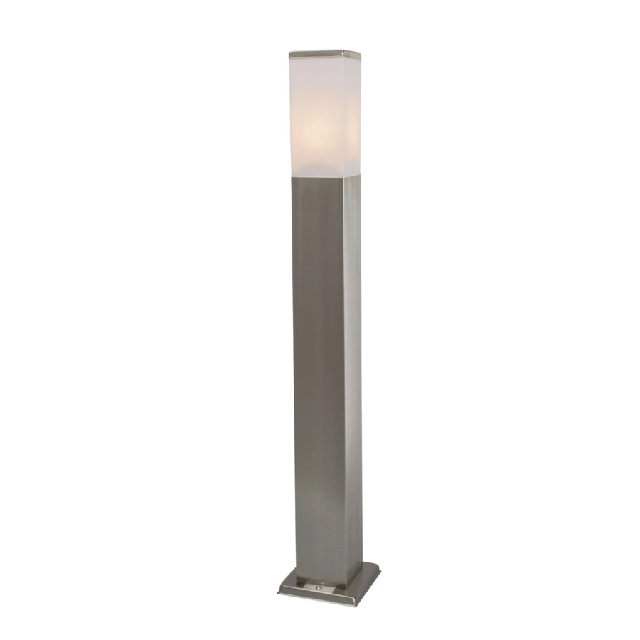 QAZQA Malios Moderne Außen-Pollerleuchte aus Stahl in Silber, Höhe: 80 cm, IP44, E27 - Bild 2