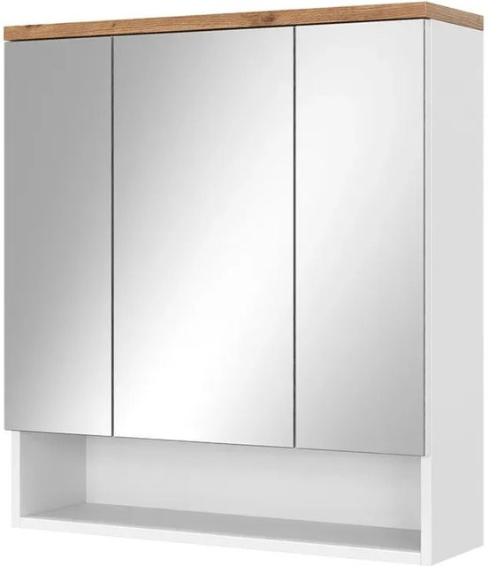 Vicco Spiegelschrank Eden Weiß Hochglanz mit 3 Türen, B/H: 70 x 78 cm - Bild 2