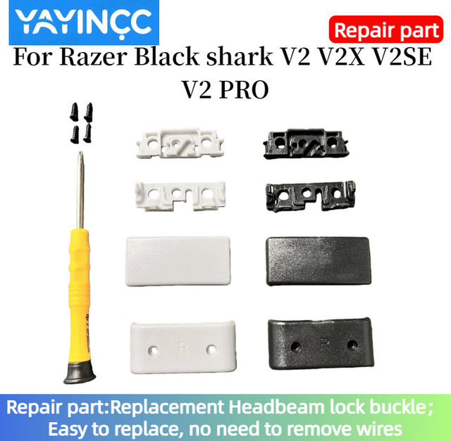 Razer Ersatz-Kunststoffscharnierschnalle in Weiß für Black Shark V2 V2X V2SE V2 PRO Headsets - Bild 1