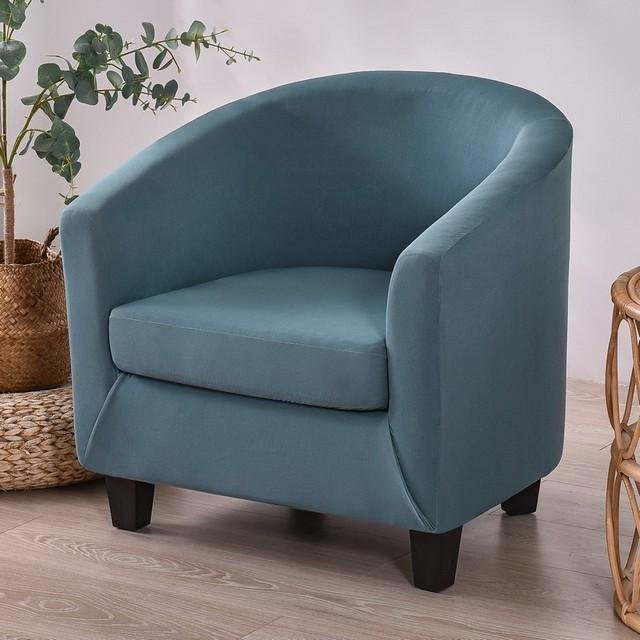 Wasserdichter Spandex Sofabezug für Sessel in Seeblau, elastischer Stretch-Überwurf für Einzelsessel von Your Warm Home - Bild 1