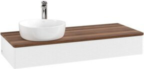V&B Waschtischunterschrank Antao mit Frontstruktur und Beleuchtung, Farbe: Weiß, B/T/H: 120 x 50 x 19 cm - Bild 1