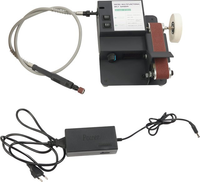 Effizienter Bandschleifer mit 350W Doppelmotor in Schwarz für Tischbetrieb - Bild 1