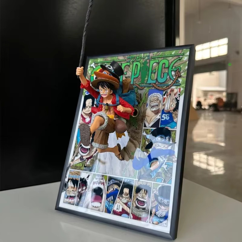 One Piece Monkey D Ruffy Portgas D Ace Sabo, Dreidimensionale Malerei, Bunt, Kunststoff - Bild 4
