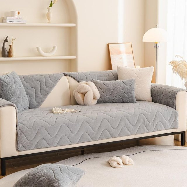 Super Six Plüsch-Sofa-Kissen quadratisch in Creme, B/B/B: 70 x 70 x 70 cm - Bild 1