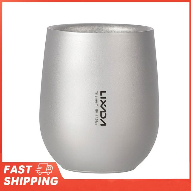 LIXADA Isolierter Wasserbecher und Teetasse in Silber, doppelwandig und ultraleicht für Outdoor, Camping und Wandern, 120 ml - Bild 1