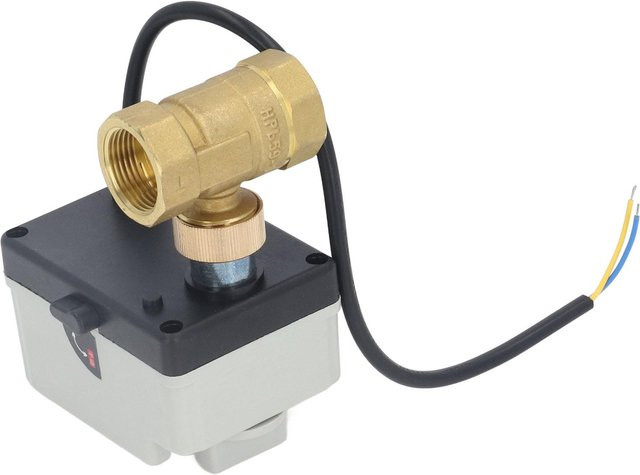 Motorisierter 2-Wege Elektrischer Kugelhahn DN20 3/4 Zoll mit Messingkörper und ABS-Gehäuse, Normalerweise Geschlossen, IP54, DC12-24V - Bild 1
