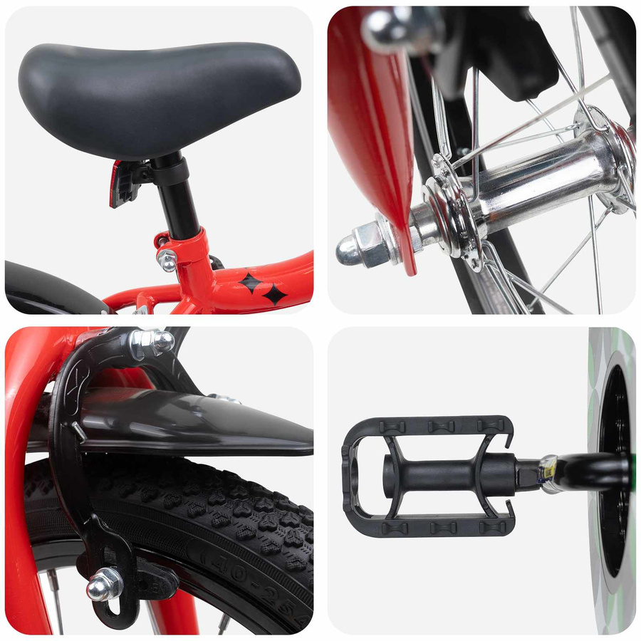 VD Home Furnishing Kinderfahrrad 14 Zoll Rot für Alter 3-5 Jahre - Bild 2