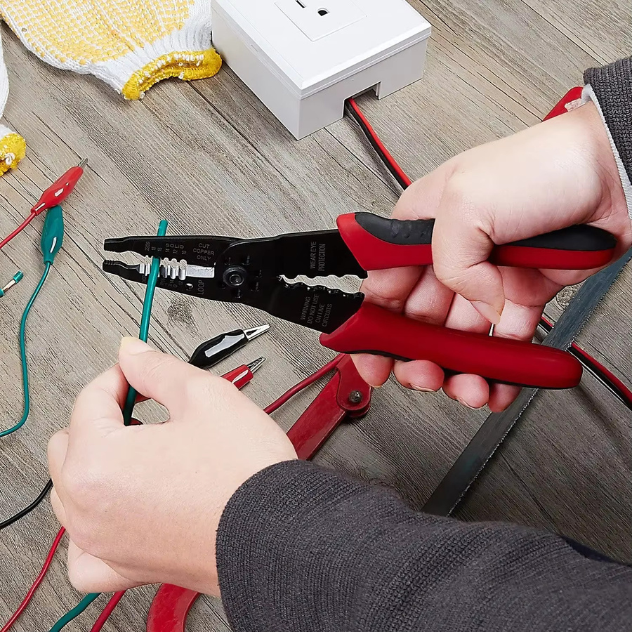 Lsmake 5in1 Multifunktions-Abisolierzange für Elektriker zum Abisolieren, Crimpen und Drahtschneiden, 8 Zoll - Bild 6