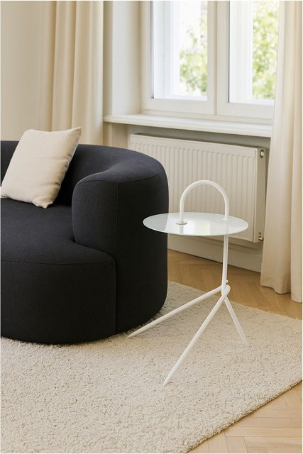 Beistelltisch Hank von möbel direkt online in modernem Design mit Glasplatte und Stahlrohr - Bild 1