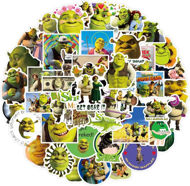 Bandai Shrek Monster Graffiti Aufkleber, 60 Stück, Bunt / Mehrfarbig - Bild 1