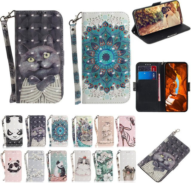 Leder-Handyhülle mit Kartensteckplatz und Brieftaschenfunktion für iPhone 11, 12 Pro Max, XR, XS, max. 6, 7, 8 Plus von JESSLEI - Bild 1