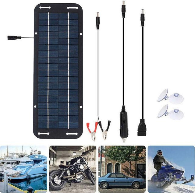 Luxuglow Tragbares 12V Solarpanel-Ladegerät aus polykristallinem Material für Wohnmobile, Transporter und Boote - Bild 1