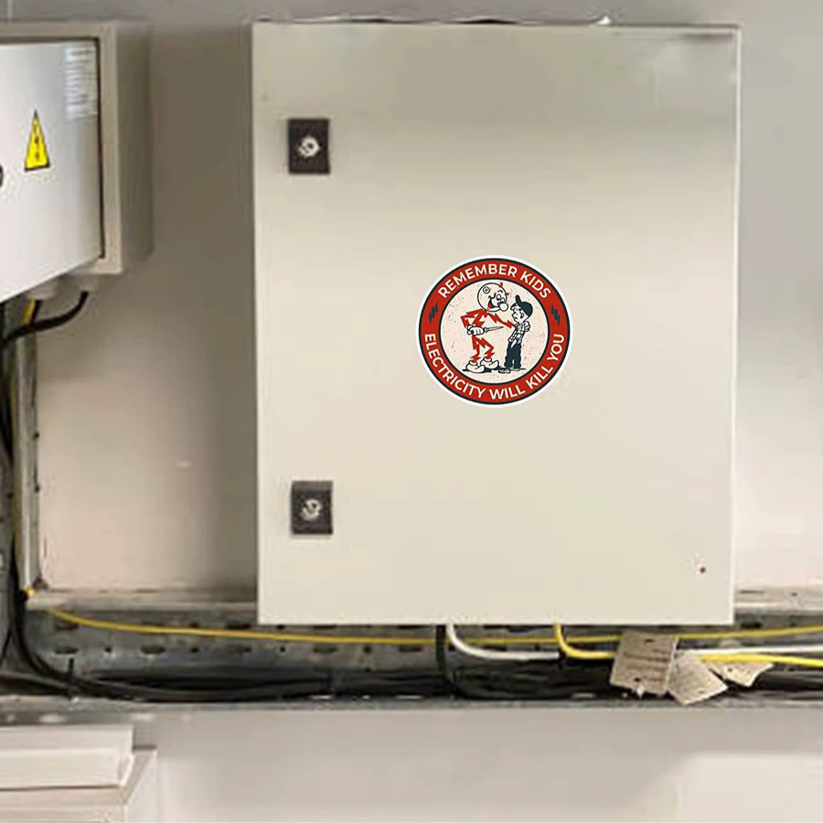 10 Stück selbstklebende Warnaufkleber mit Stromschlaggefahr-Hinweis, wasserdichte Sicherheitsetiketten für elektrische Boxen - Bild 5