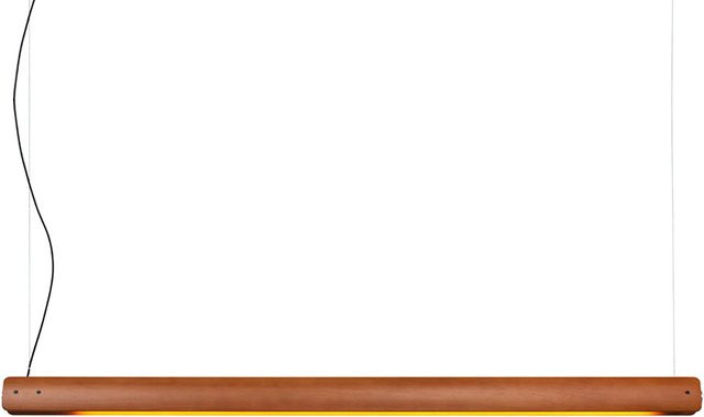 Flos Seki-Han LED-Pendelleuchte aus Eschenholz und verchromtem Metall, dimmbar, Braun/Chrom - Bild 1