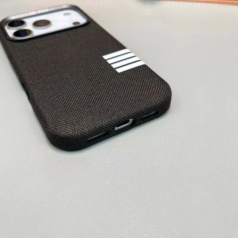 NMEGOU Magnetische Handyhülle aus Flachsstoff für iPhone 17 Air 16 15 14 Pro Max mit MagSafe Kompatibilität, stoßfest, Schwarz oder Grau - Bild 3