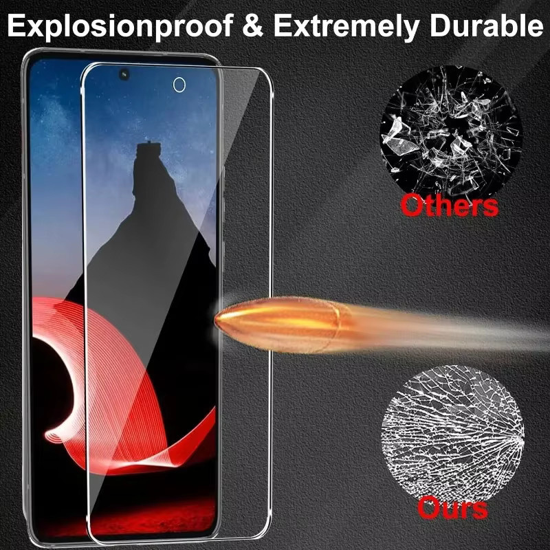 4er-Pack Motorola Moto Thinkphone 5G Displayschutzfolie aus gehärtetem 2.5D 9H Glas mit Kameralinsenfolie, transparent - Bild 3