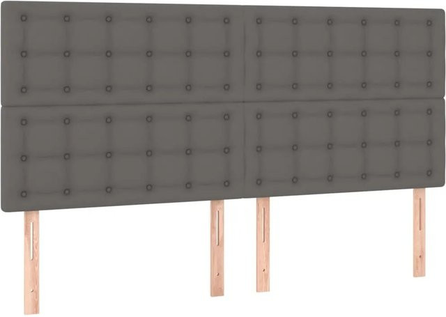 vidaXL LED Kopfteil in Grau aus Kunstleder mit USB-Ladeport und integrierter Beleuchtung, B/T/H: 180 x 5 x 118 cm - Bild 1