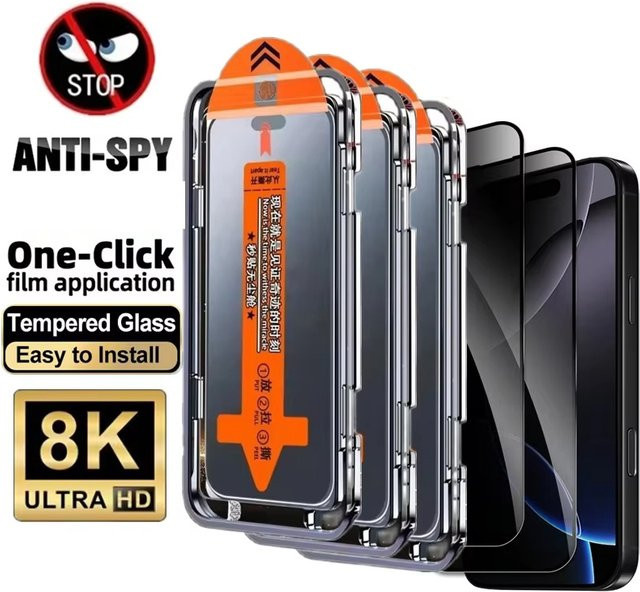 Xiaomi Sichtschutz-Panzerglasfolie für Redmi 13C 15A 14C Note 13 15 14 Pro Plus 5G 4G mit Installations- und Staubentfernungs-Kit - Bild 1