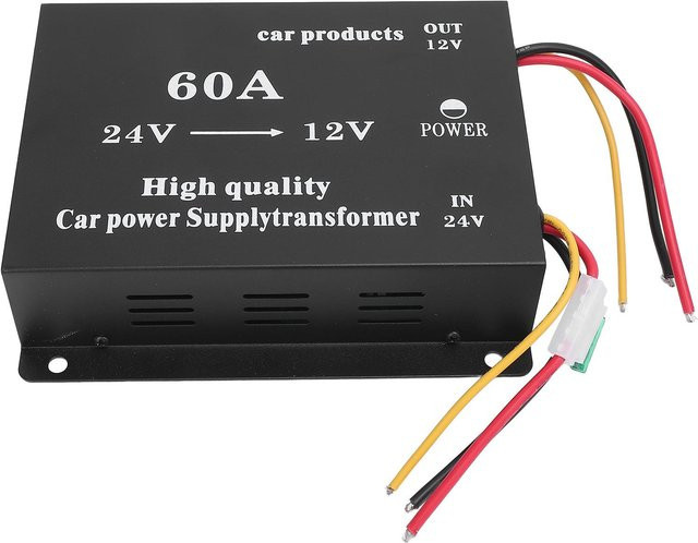 CosyHome 24V auf 12V DC Spannungswandler 600W Leistungsadapter in Schwarz - Bild 1