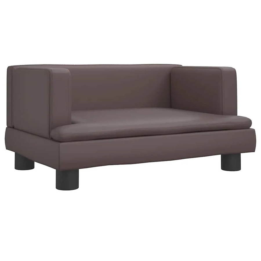 vidaXL Hundebett Sofa aus Kunstleder und Kiefernholz in Braun, B/T/H: 60 x 40 x 30 cm - Bild 2