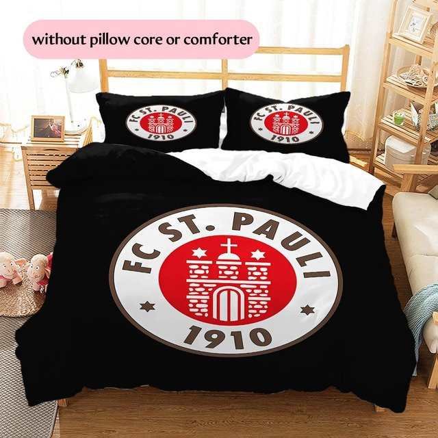 DayByDayLove FC St. Pauli Bettwäsche Set mit 1 Bettbezug und 2 Kissenbezügen in Schwarz, B/H: 155 x 200 cm - Bild 1