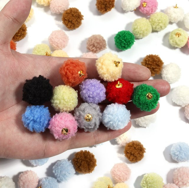 Pompom Anhänger, 20mm, Plüsch, 20 Teile/Los - Bild 1