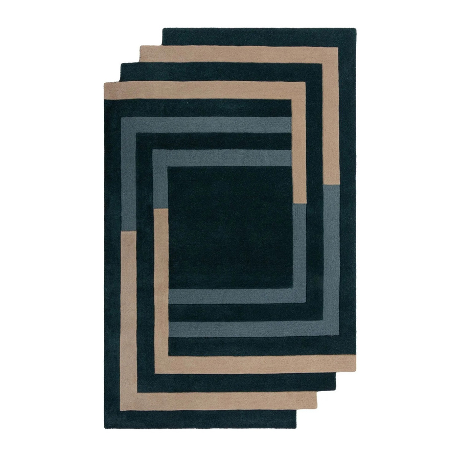 Flair Rugs Wollteppich Labyrinth Shaped in Blau-Beige mit geometrischem Design, B: 120 cm, T: 180 cm - Bild 2