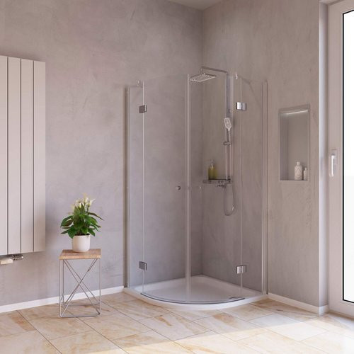 WELLWATER Runddusche Orion Eckdusche mit Drehtür, Farbe: transparent, B: 80 cm, H: 190 cm - Bild 1