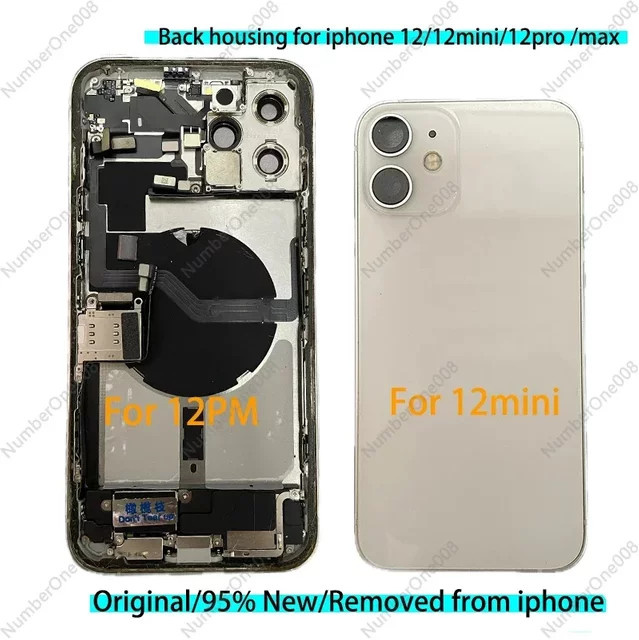 Apple iPhone 12 12 Pro 12 Mini Rückschale Ersatzgehäuse mit Mittelrahmen Baugruppe in Blau oder Weiß - Bild 1