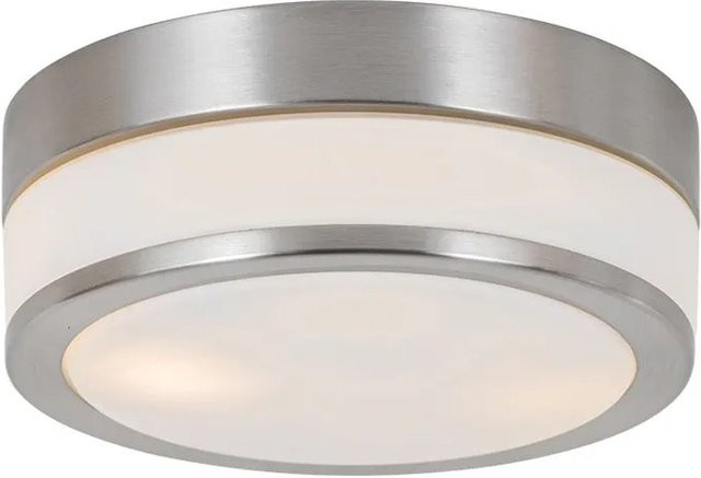 QAZQA Flavi Moderne Deckenleuchte aus Stahl und Glas in Silber, IP44, dimmbar, Durchmesser: 23 cm - Bild 1