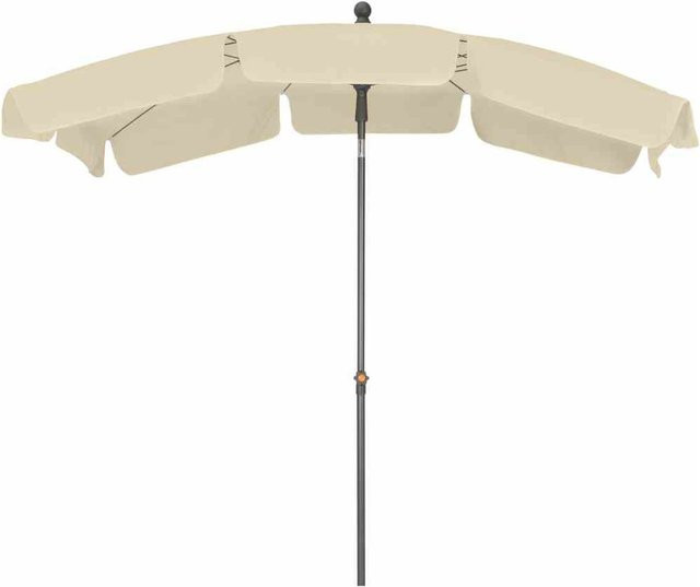 Siena Garden Mittelstockschirm Tropico in Anthrazit und Natur mit Stahlgestell und Polyesterbespannung, B/T: 210 x 140 cm - Bild 1