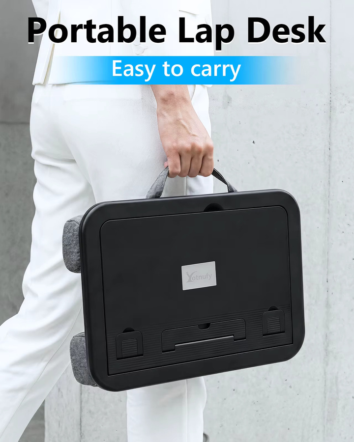 Oatsbasf Laptop-Schreibtisch mit weichem Kissen, verstellbarer tragbarer Laptop-Halter für Notebooks bis 15,6 Zoll, Schwarz und Grau - Bild 6