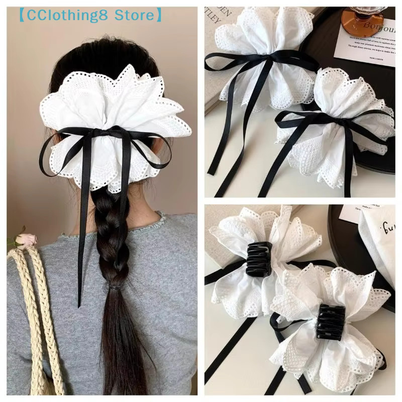 Weiße Haarspange mit Blumenspitze, Damen und Mädchen - Bild 3