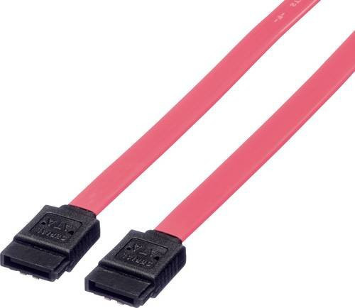 Value SATA Festplatten Anschlusskabel mit 1x 7-poligem SATA-Stecker auf 1x 7-poligem SATA-Stecker, Farbe: Rot, Länge: 0,50 m - Bild 1