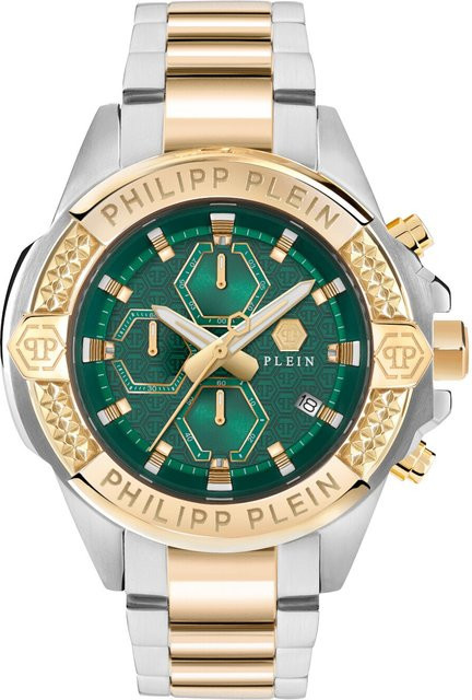 Philipp Plein Chronograph, Quarz, Edelstahl, Grün, 45 mm, Herren - Bild 1